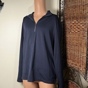 GREG NORMAN Pullover Mens M Blue Quarter‎ Zip Performance Polyester Spandex